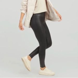 Spanx Faux Black Leather Legging, Small